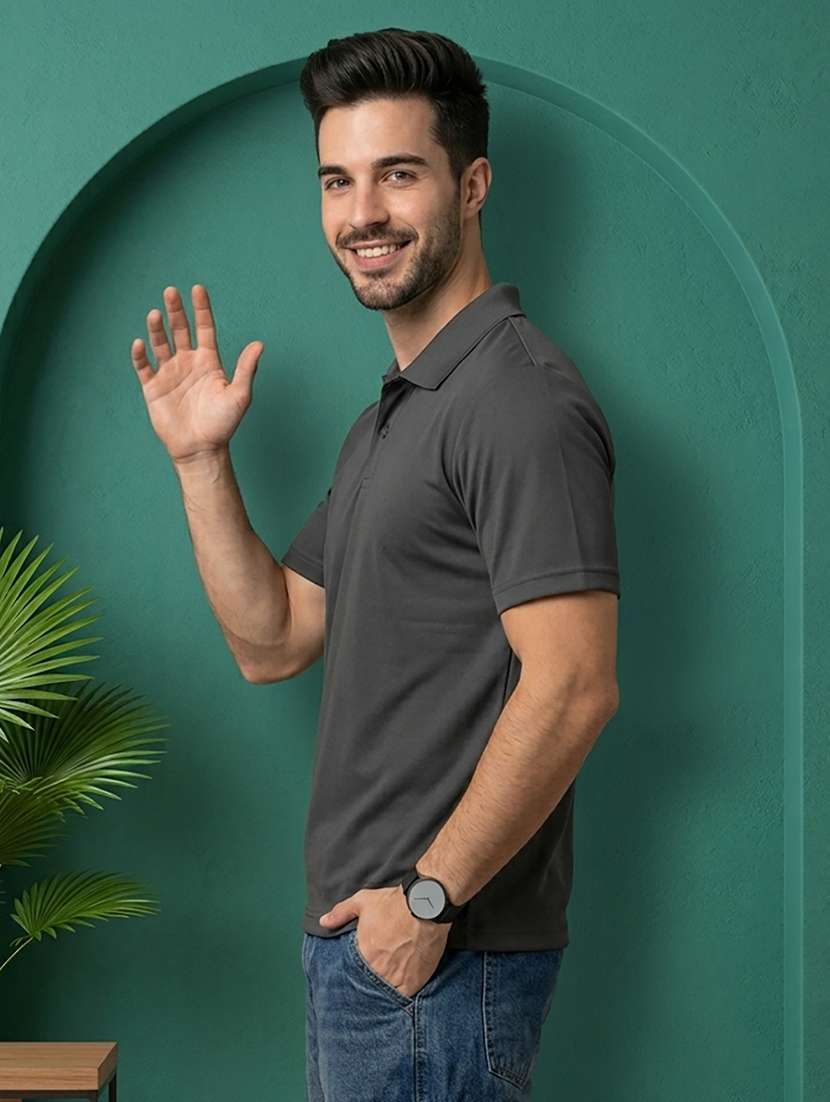 men solid short sleeve regular fit polo t-shirt - 22502392 -  Standard Image - 1
