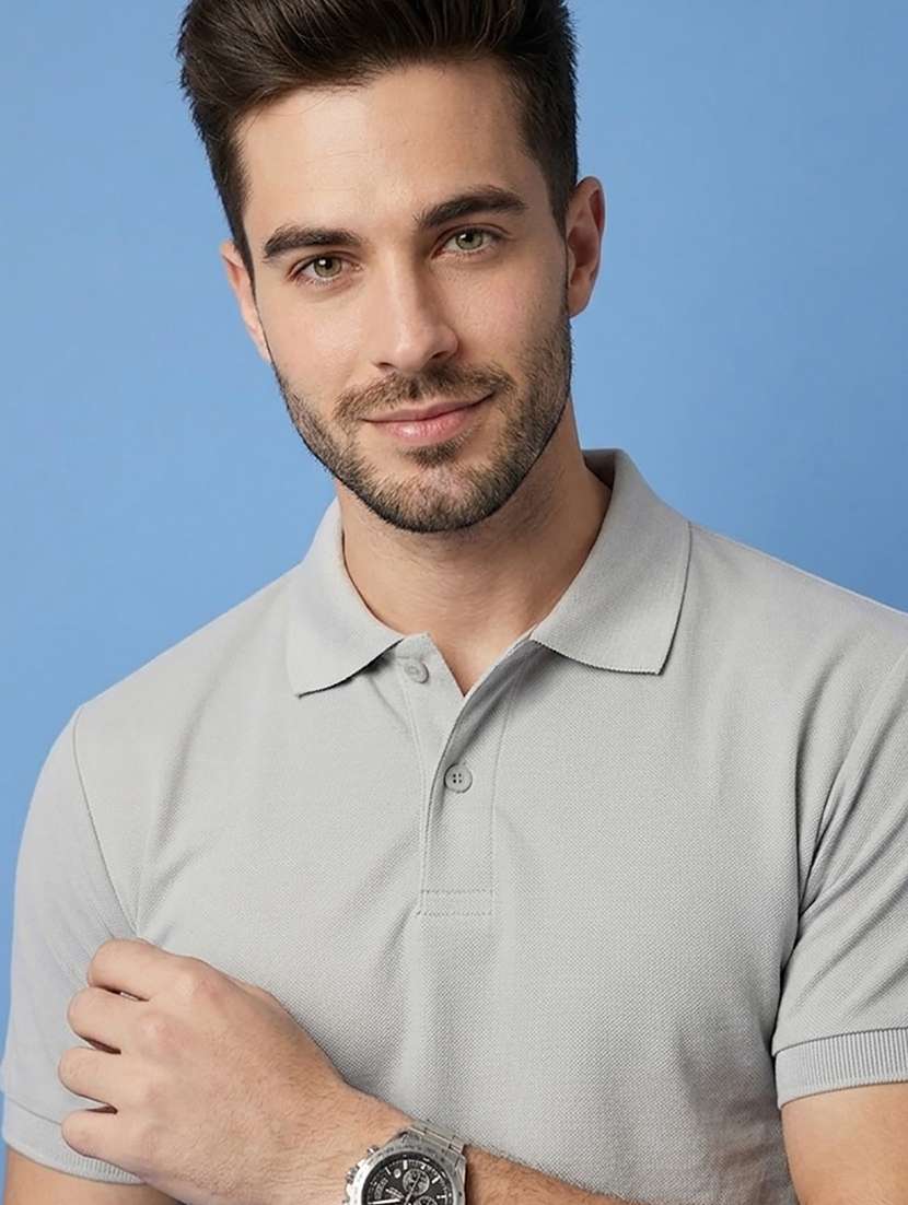 men solid short sleeve regular fit polo t-shirt - 22502394 -  Standard Image - 1