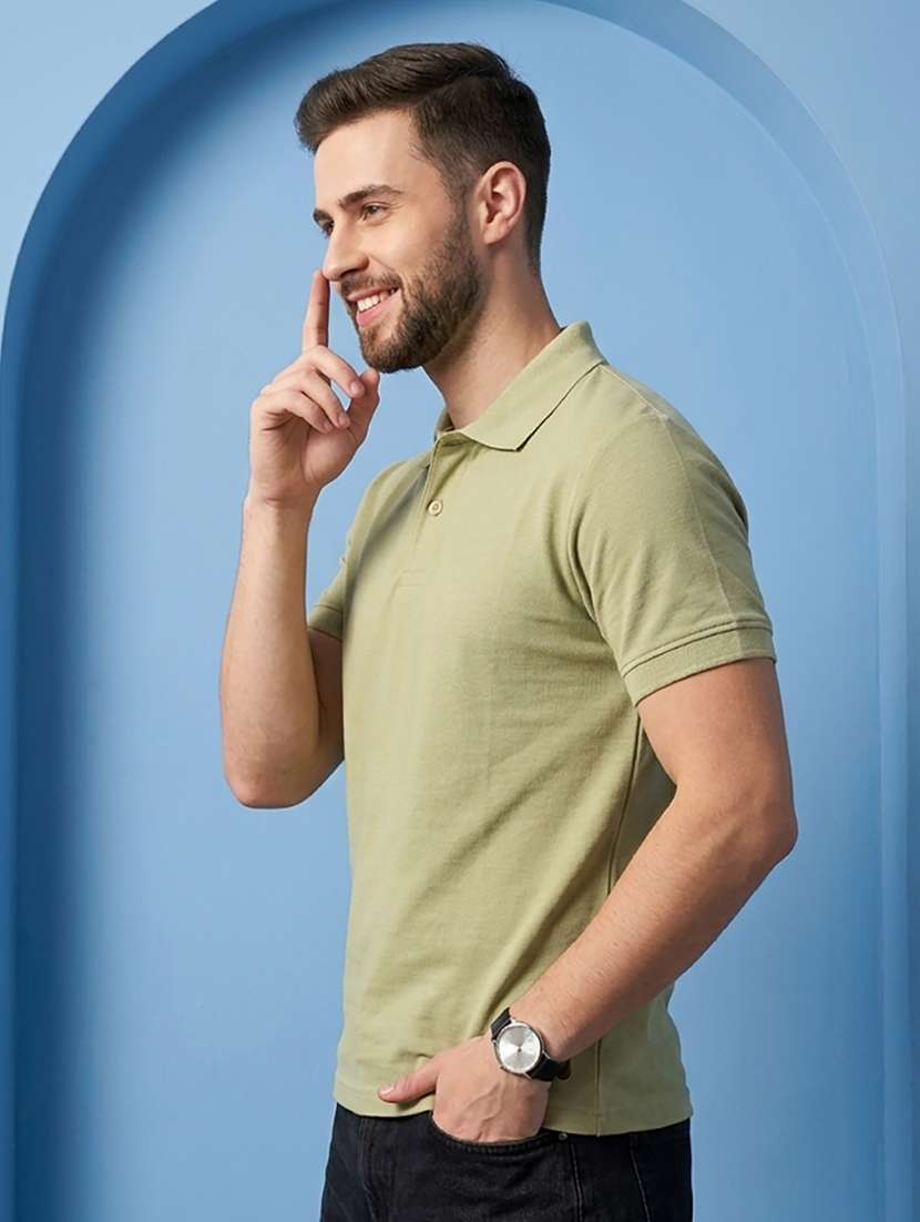 men solid short sleeve regular fit polo t-shirt - 22502397 -  Standard Image - 1