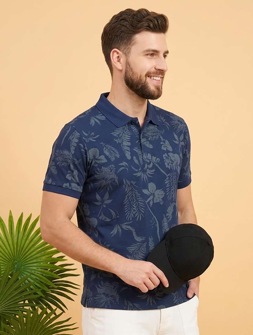 men printed short sleeve regular fit polo t-shirt - 22502424 -  Standard Image - 1