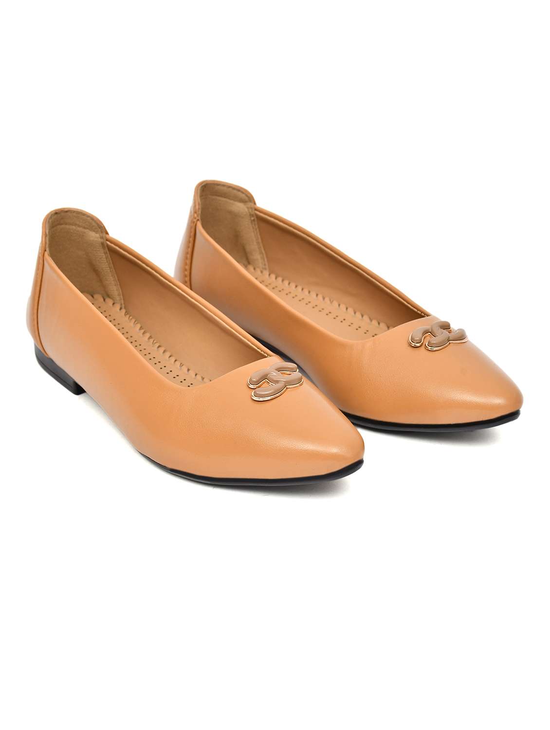 Women Tan Slip On Ballerina - 22502429 -  Standard Image - 1