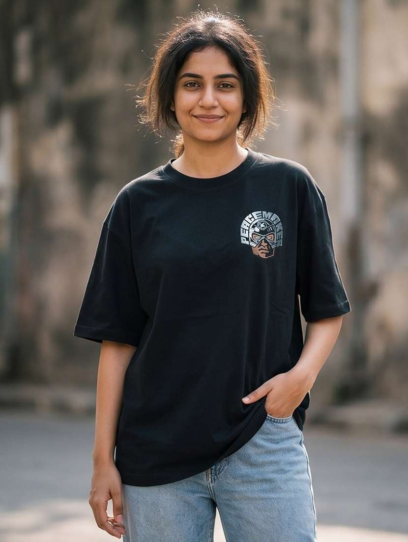 women printed short sleeve oversized t-shirt