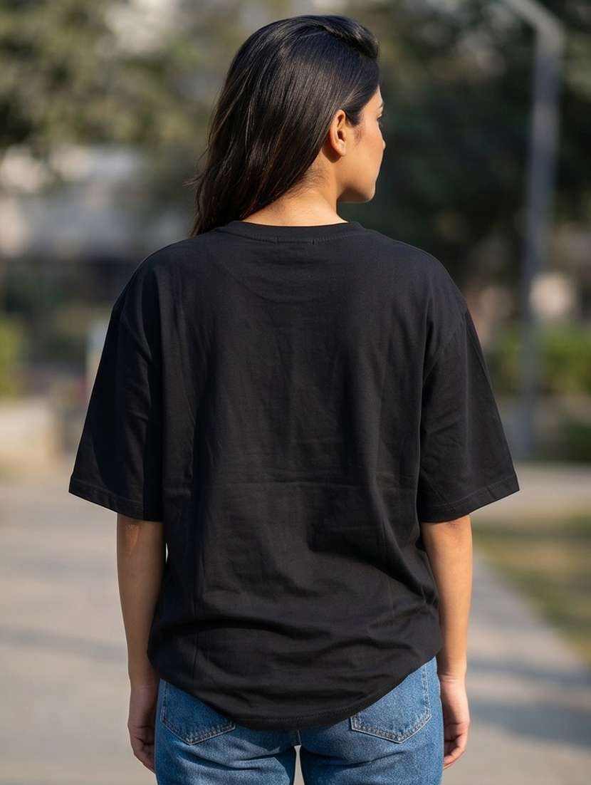 women front print short sleeve oversized t-shirt - 22502478 -  Standard Image - 1
