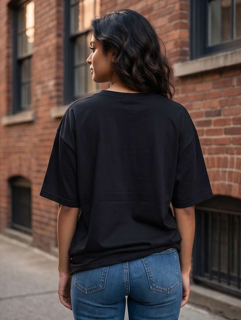 women front print short sleeve oversized t-shirt - 22502480 -  Standard Image - 1
