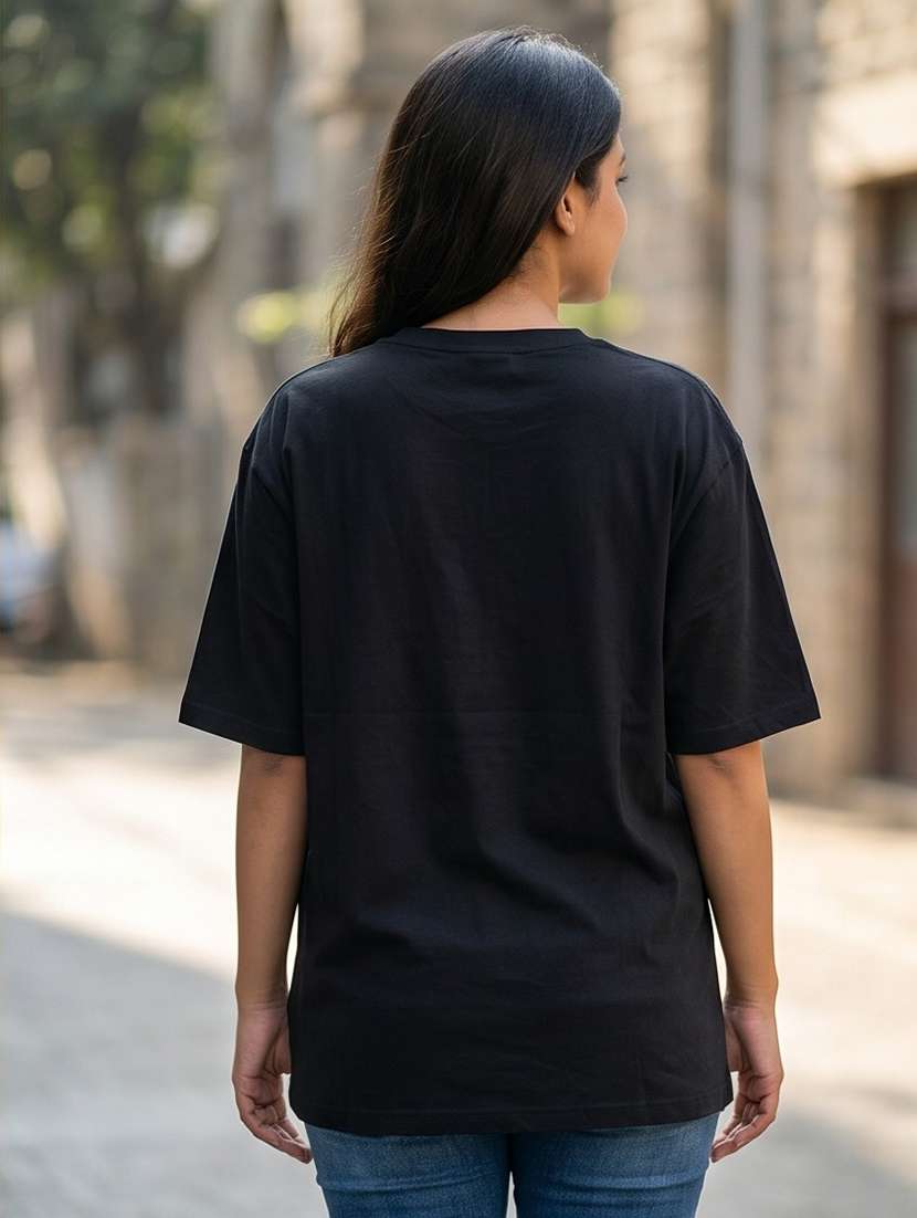 women front print short sleeve oversized t-shirt - 22502485 -  Standard Image - 1