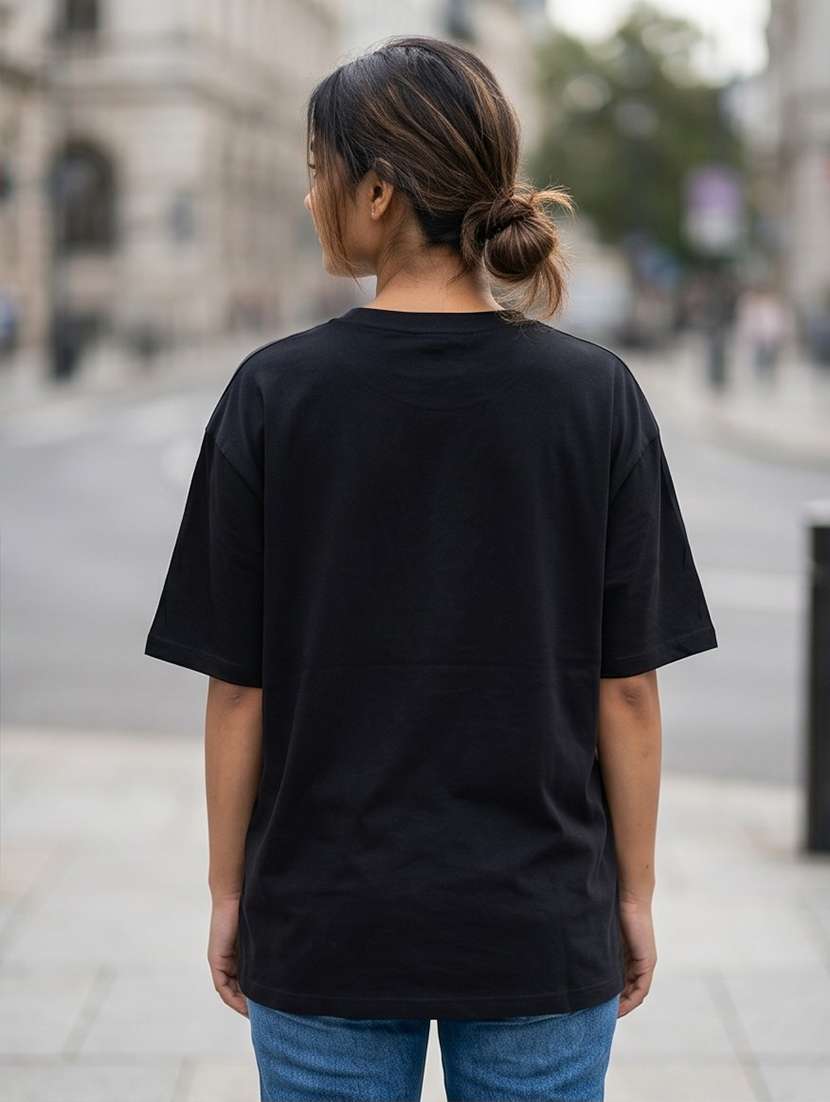 women front print short sleeve oversized t-shirt - 22502487 -  Standard Image - 1