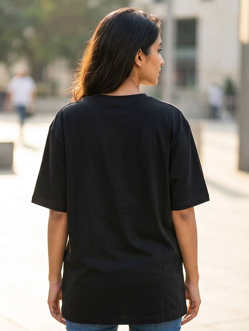women front print short sleeve oversized t-shirt - 22502490 -  Standard Image - 1