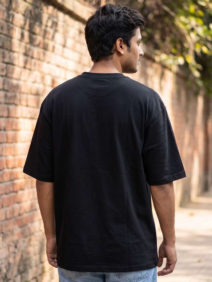 Men Placement Print Short Sleeve Oversized T-shirt - 22502546 -  Standard Image - 1