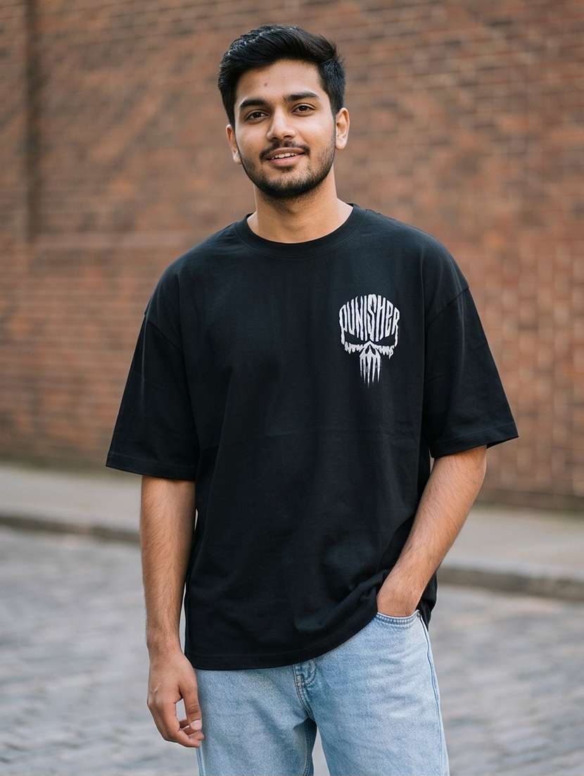 men placement print short sleeve oversized t-shirt