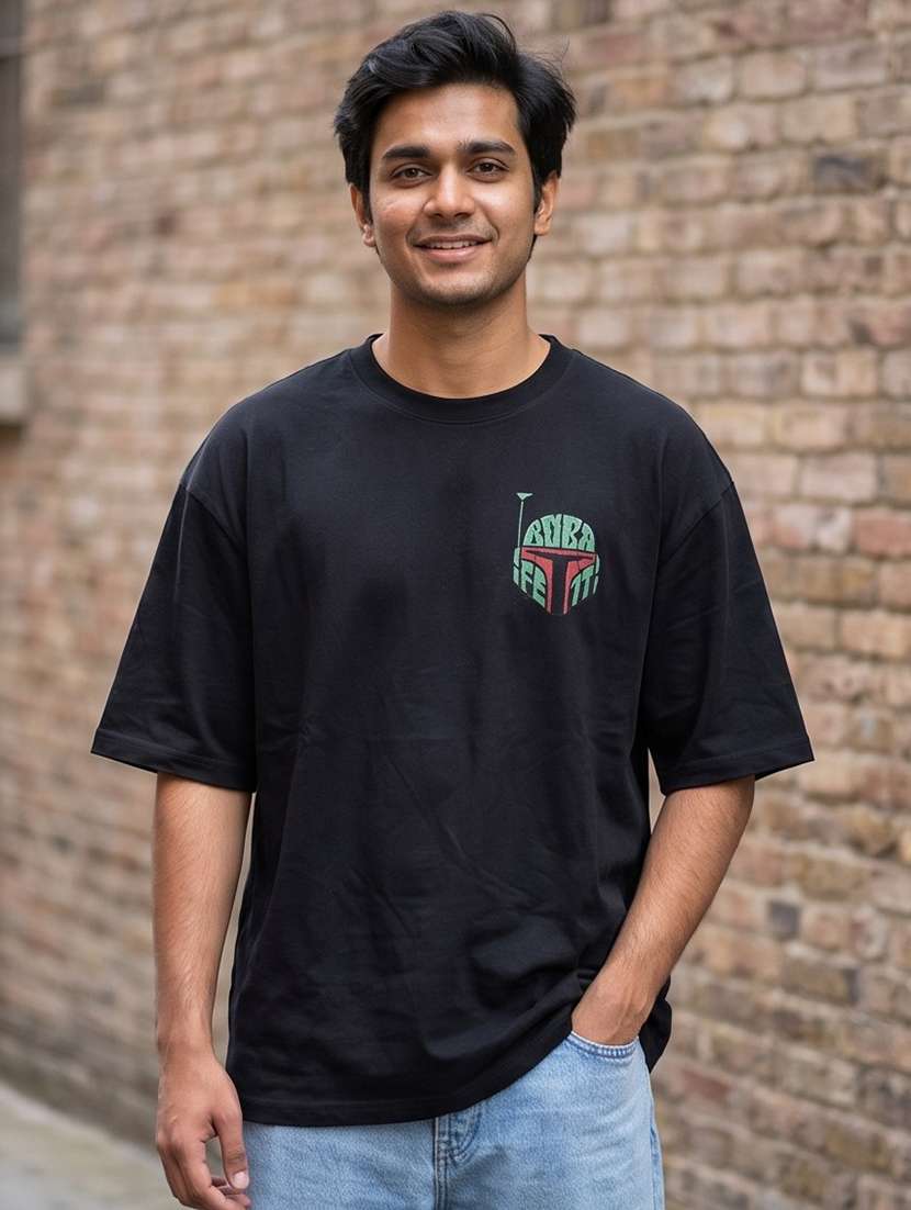 men placement print short sleeve oversized t-shirt