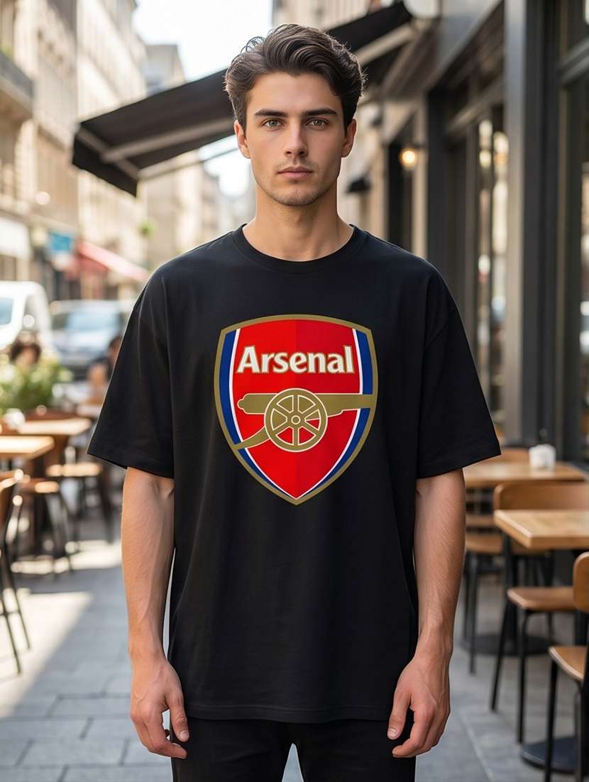 men front print short sleeve oversized t-shirt