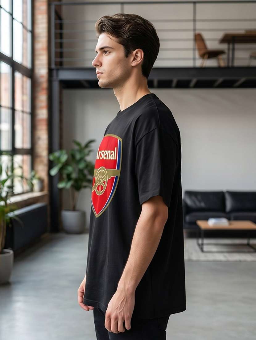 men front print short sleeve oversized t-shirt - 22502578 -  Standard Image - 1
