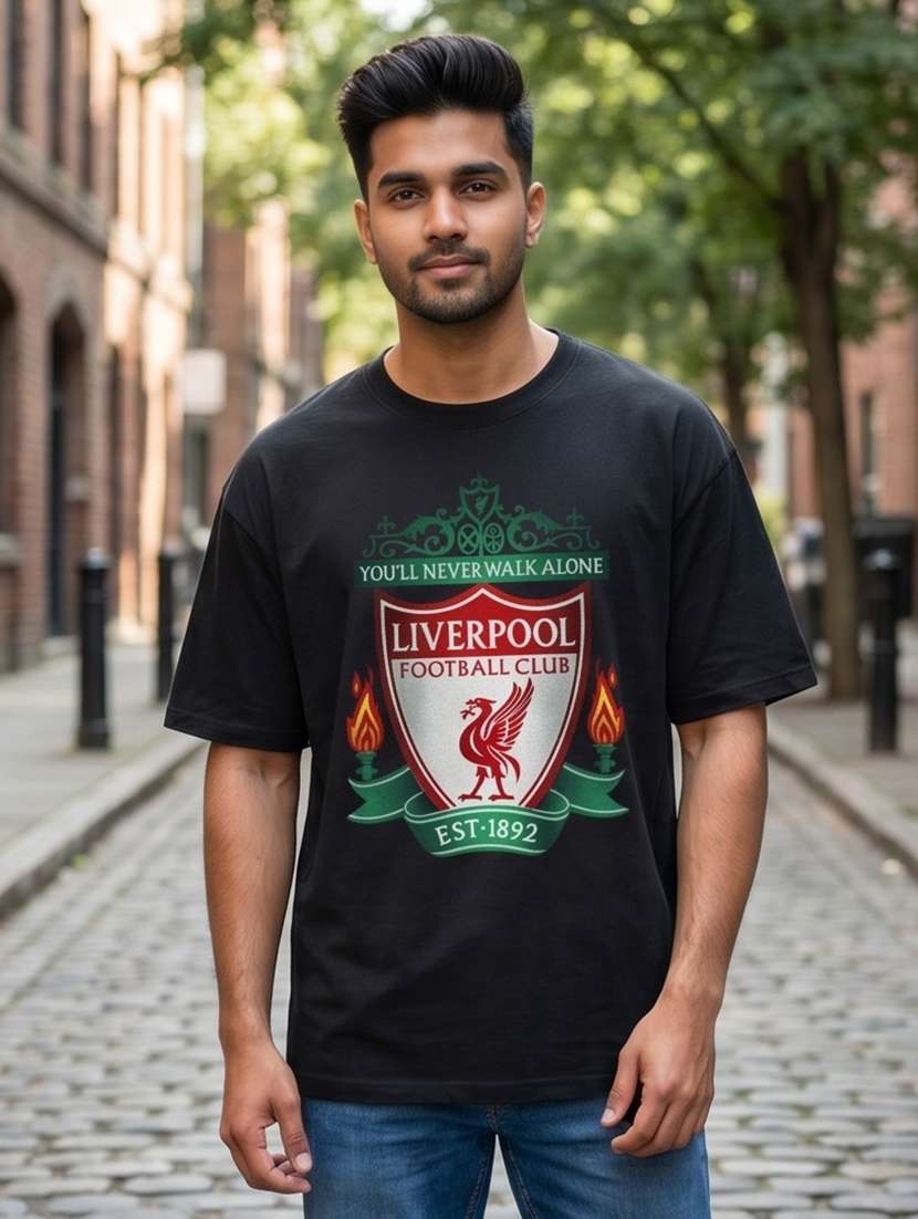 men front print short sleeve oversized t-shirt