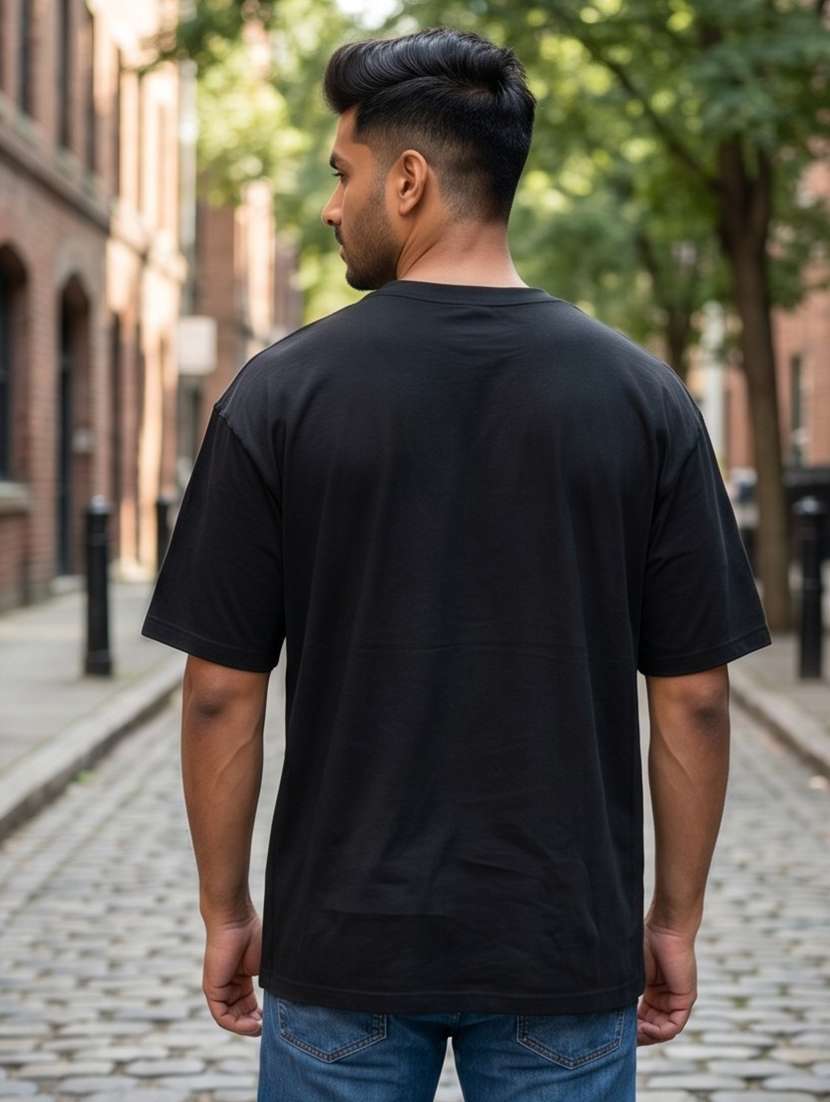 men front print short sleeve oversized t-shirt - 22502579 -  Standard Image - 1