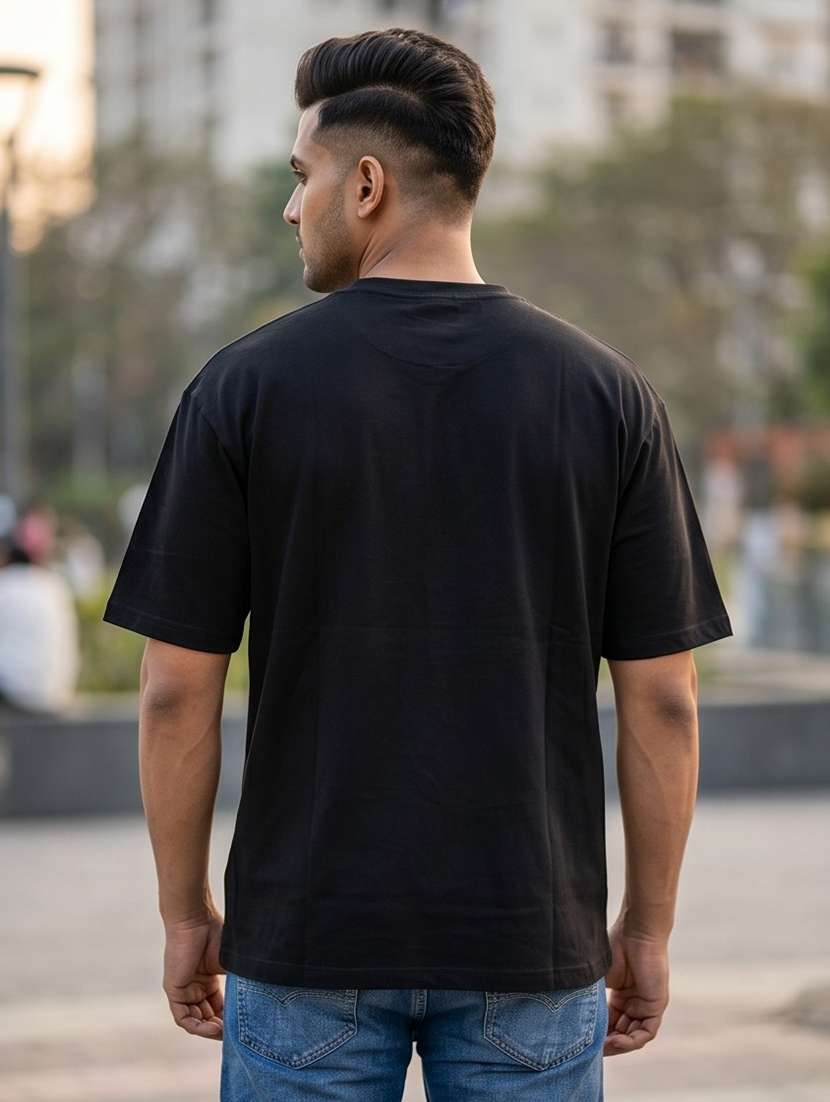 men front print short sleeve oversized t-shirt - 22502580 -  Standard Image - 1