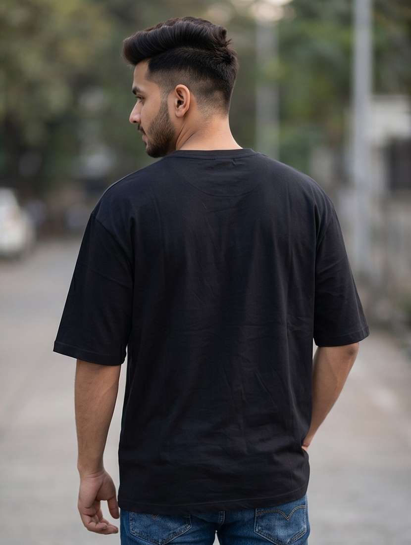 Men Front Print Short Sleeve Oversized T-shirt - 22502589 -  Standard Image - 1