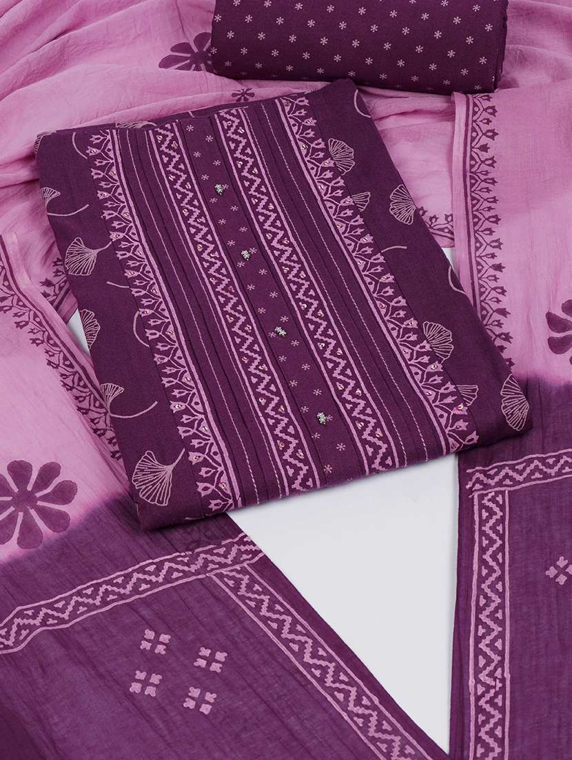 women printed unstitched suit set - 22502609 -  Standard Image - 1