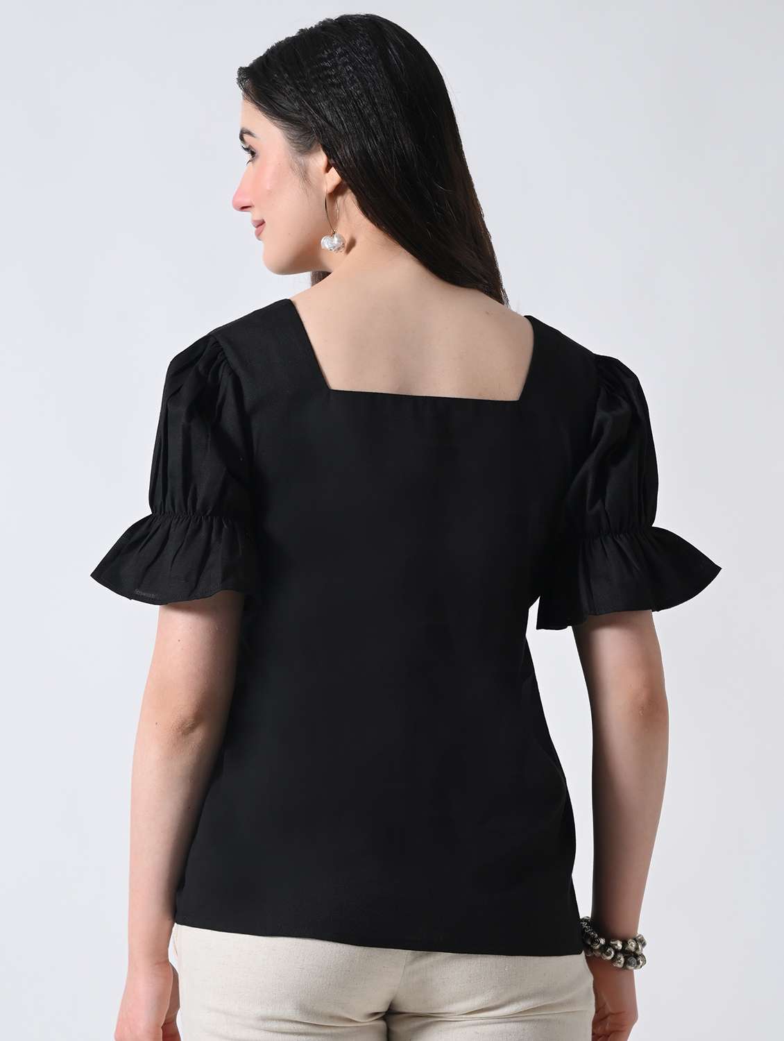 women embroidered square neck top - 22502616 -  Standard Image - 4
