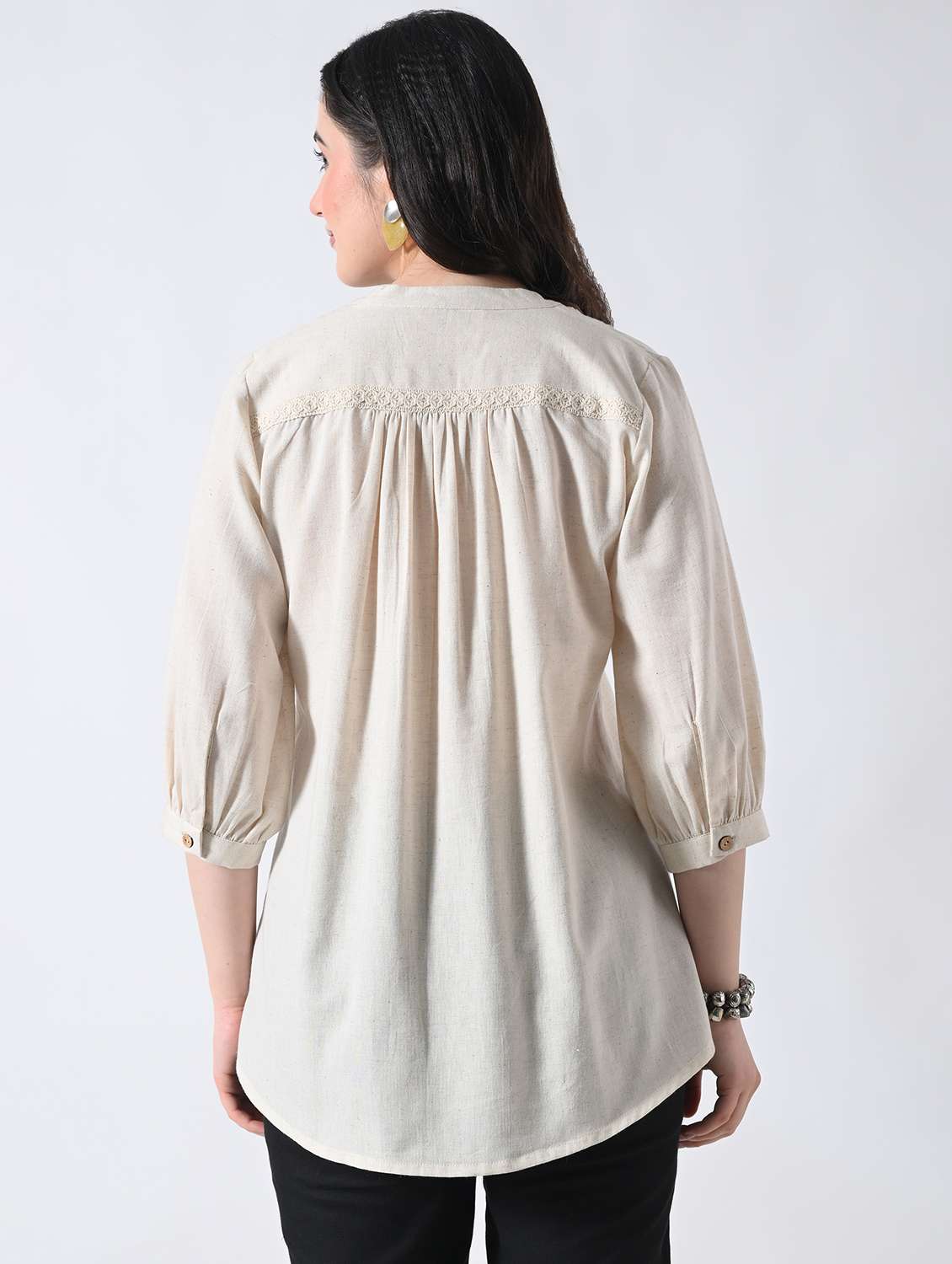 women solid round neck a-line tunic  - 22502618 -  Standard Image - 4