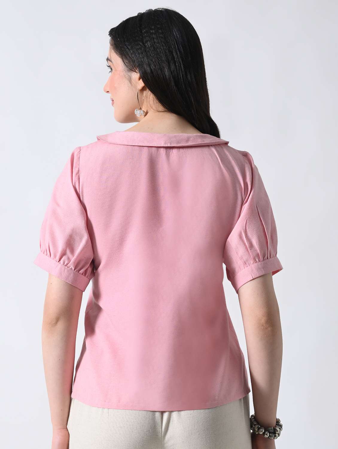 women embroidered peter pan collar top - 22502619 -  Standard Image - 4