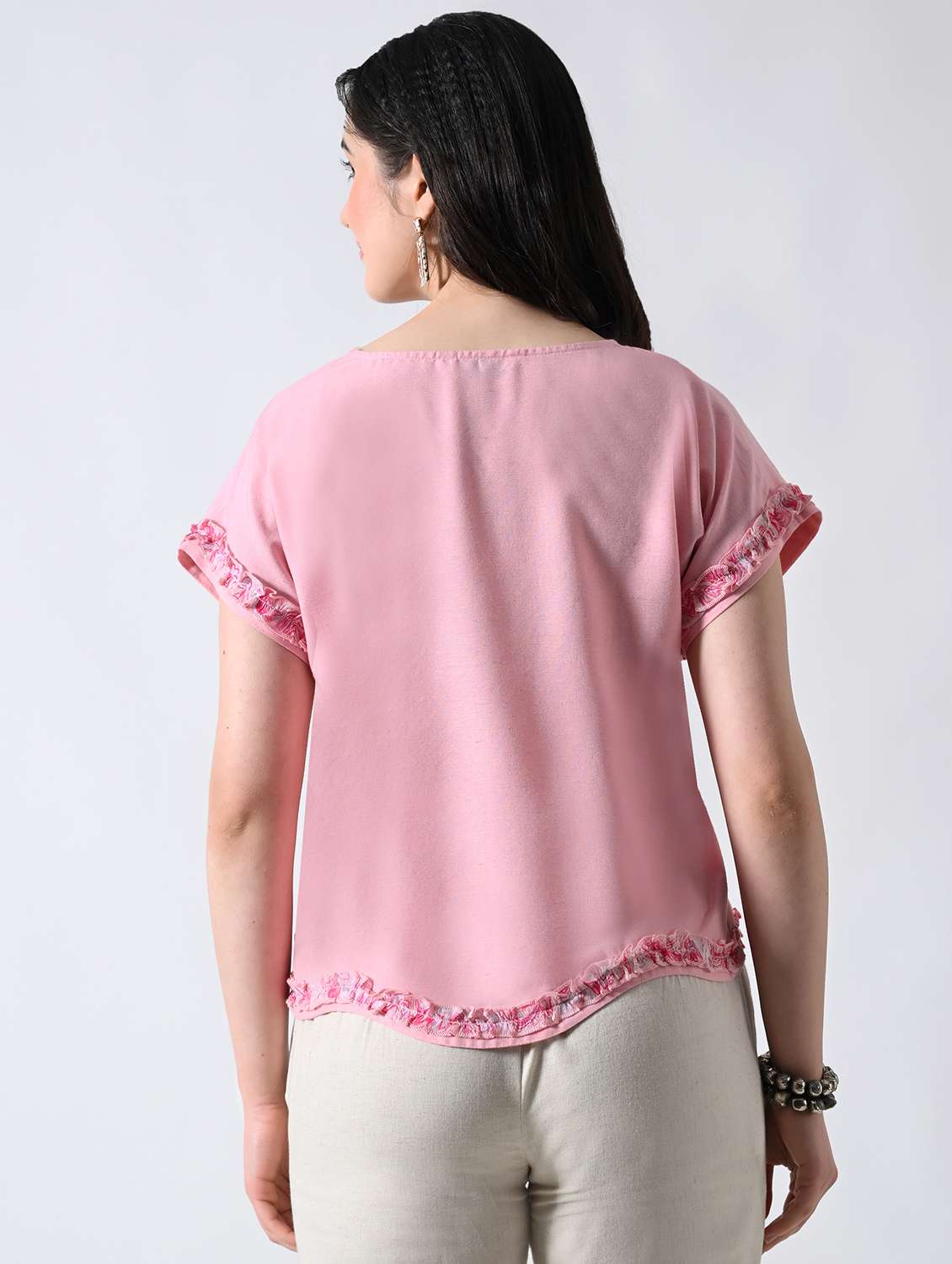 women solid round neck top - 22502625 -  Standard Image - 4