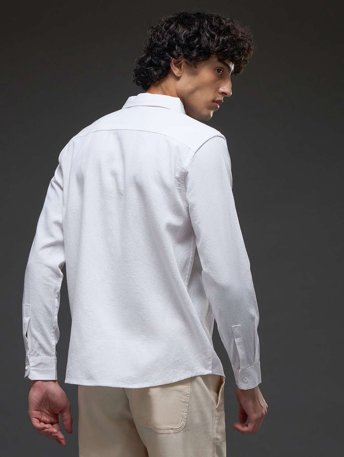 white cotton casual shirt - 22502628 -  Standard Image - 4