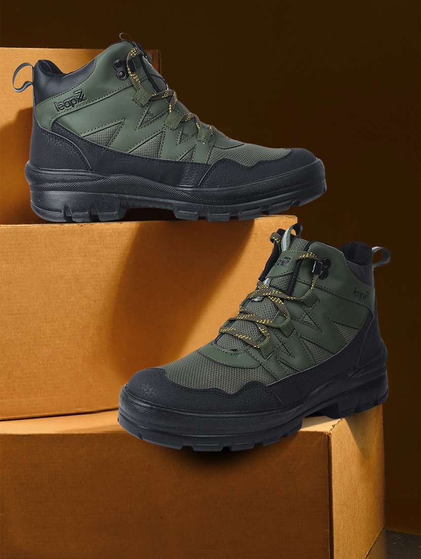men color block lace up sport shoes