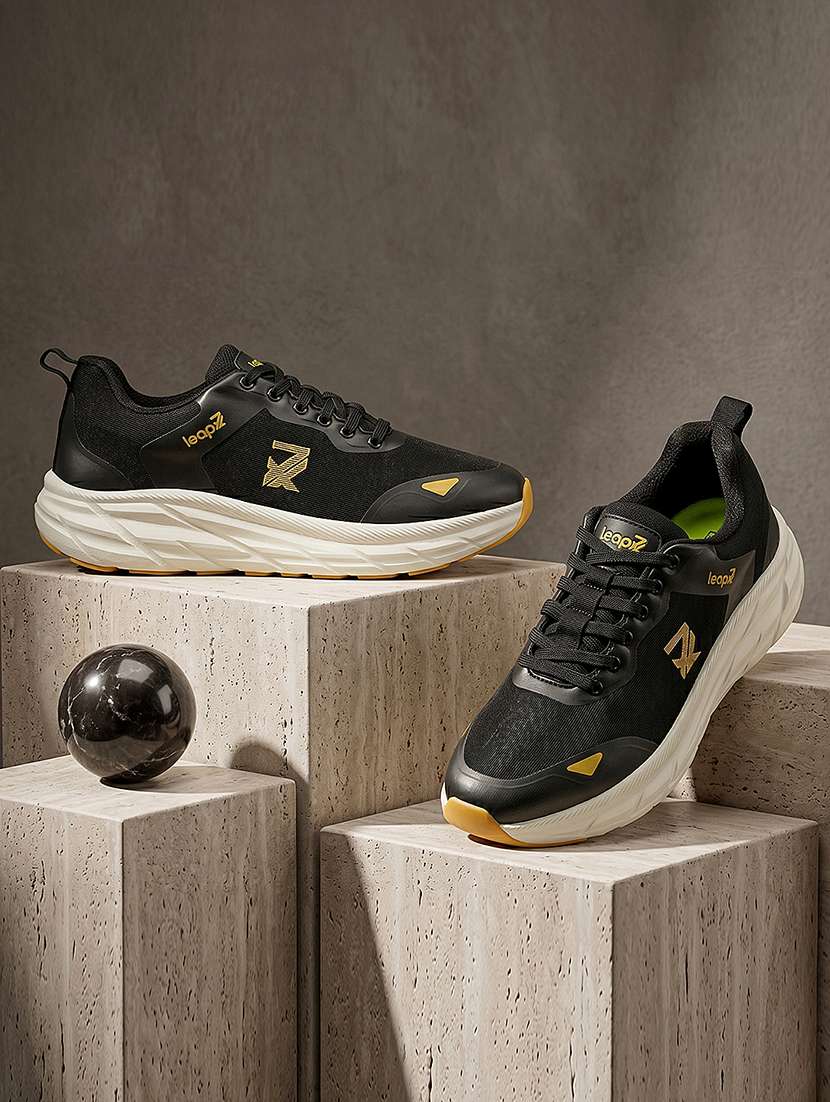 men printed lace up sport shoes