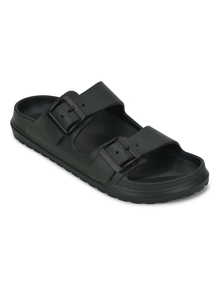 men olive slip on slider - 22502710 -  Standard Image - 1