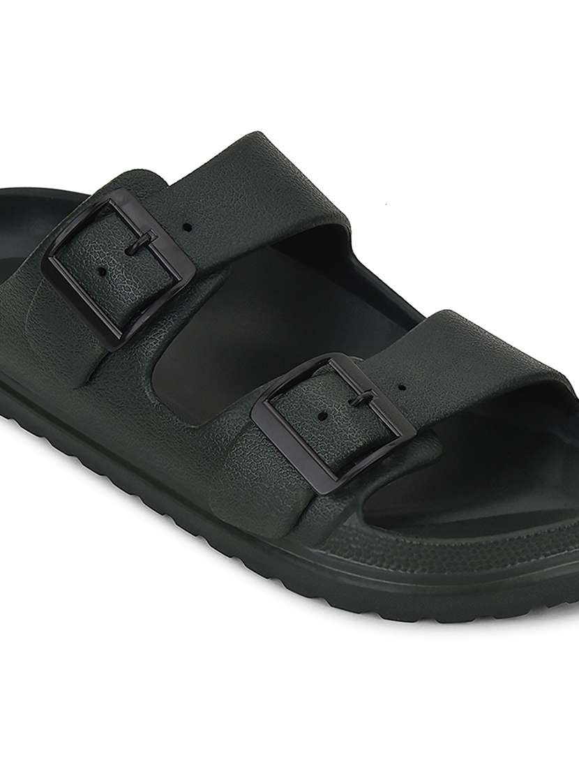 men olive slip on slider - 22502710 -  Standard Image - 4