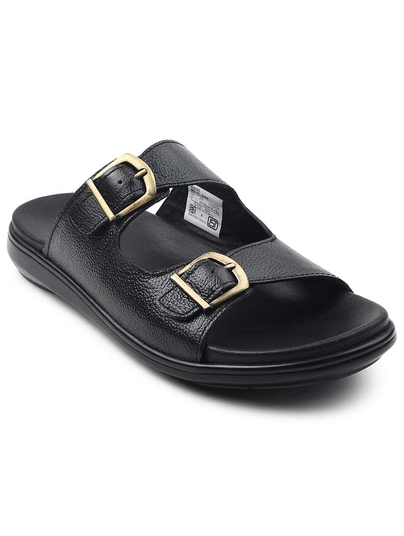 Men Black Slip On Sandal - 22502716 -  Standard Image - 1
