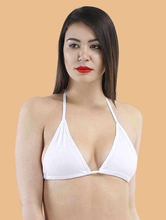 white nylon lace solids bikini set - 22502767 -  Standard Image - 1