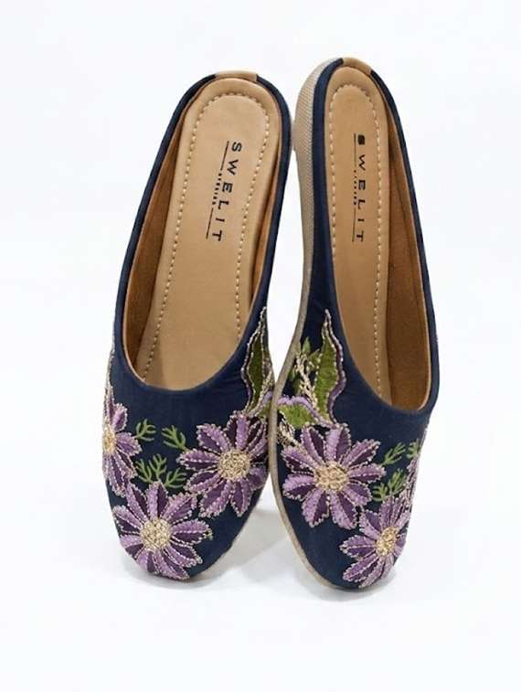women embroidered slip on mules - 22502787 -  Standard Image - 1