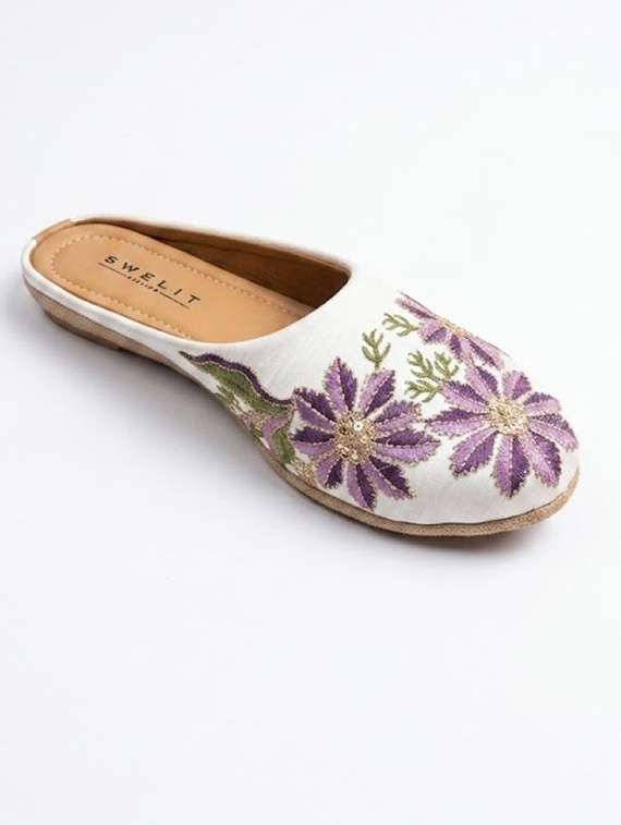 women embroidered slip on mules - 22502789 -  Standard Image - 1