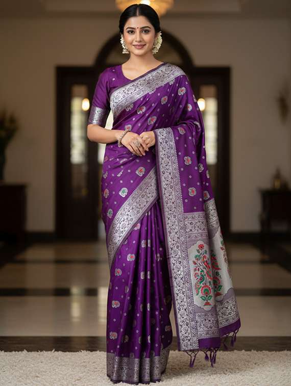 women self design paithani saree with blouse