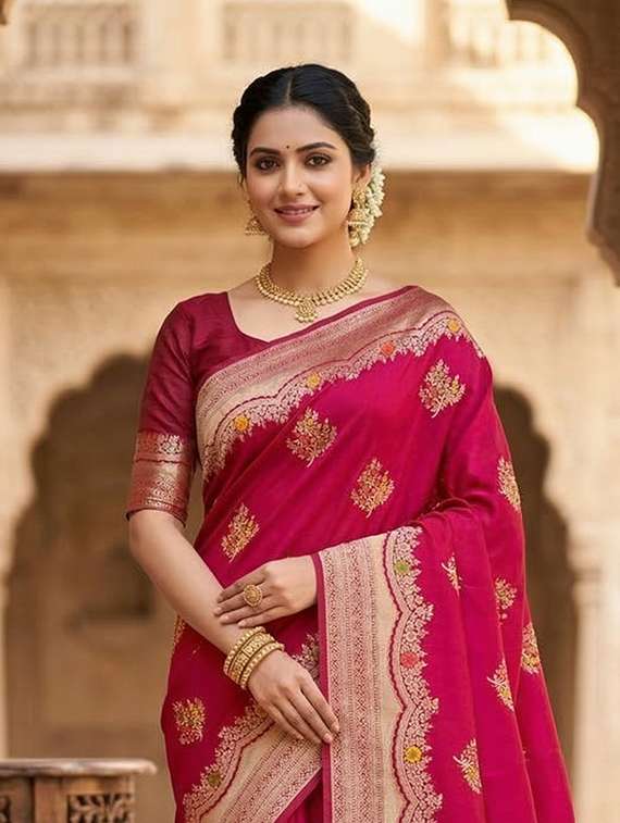 women self design banarasi saree with blouse - 22503004 -  Standard Image - 1