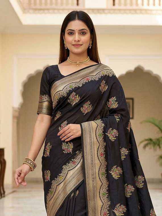 women self design banarasi saree with blouse - 22503007 -  Standard Image - 1