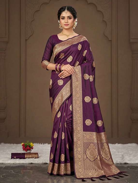 women self design banarasi saree with blouse