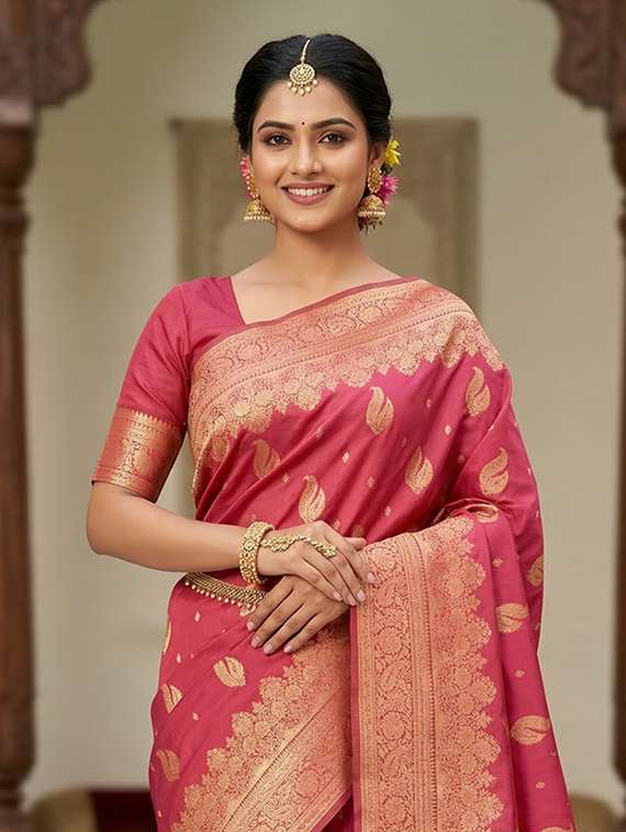 women self design banarasi saree with blouse - 22503027 -  Standard Image - 1