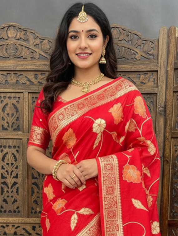 women self design banarasi saree with blouse - 22503037 -  Standard Image - 1