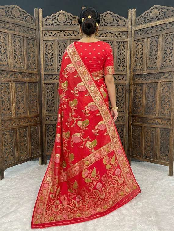women self design banarasi saree with blouse - 22503041 -  Standard Image - 4
