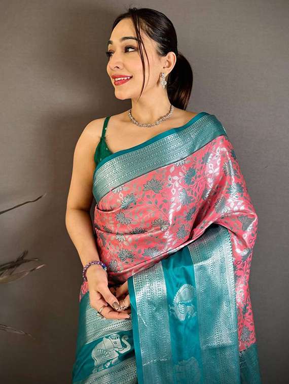 women self design banarasi saree with blouse - 22503077 -  Standard Image - 1