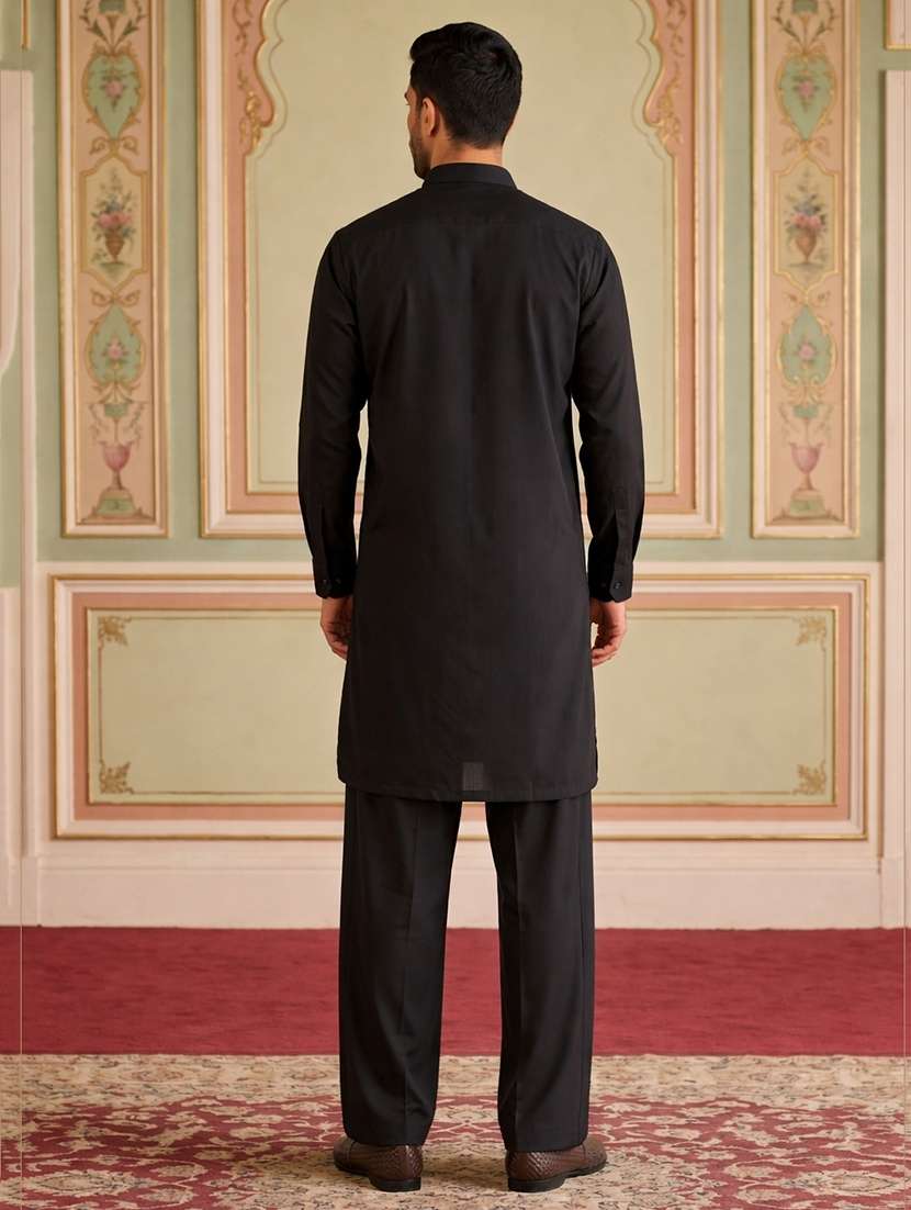 men embroidered long sleeve pathani set - 22503148 -  Standard Image - 4