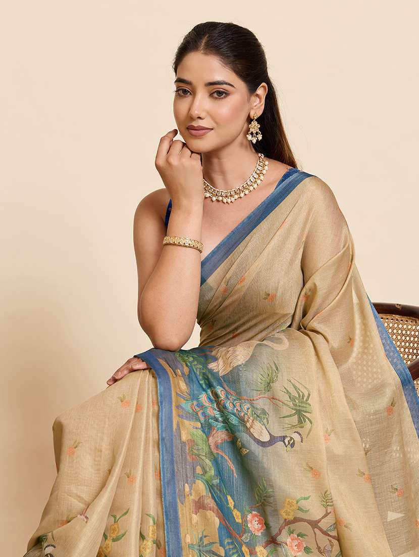 women printed casual wear saree with blouse - 22503253 -  Standard Image - 1