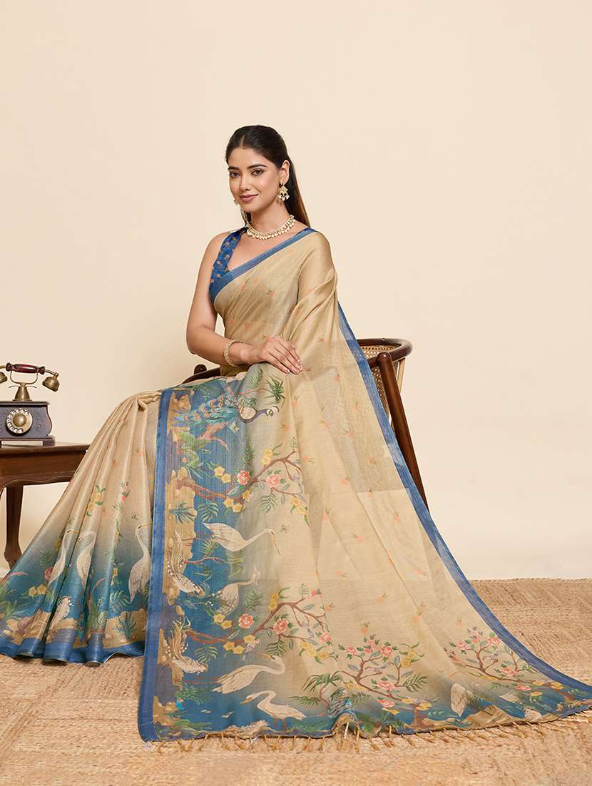 women printed casual wear saree with blouse - 22503253 -  Standard Image - 4