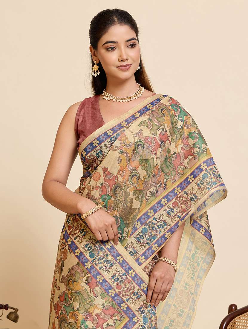 women printed casual wear saree with blouse - 22503255 -  Standard Image - 1