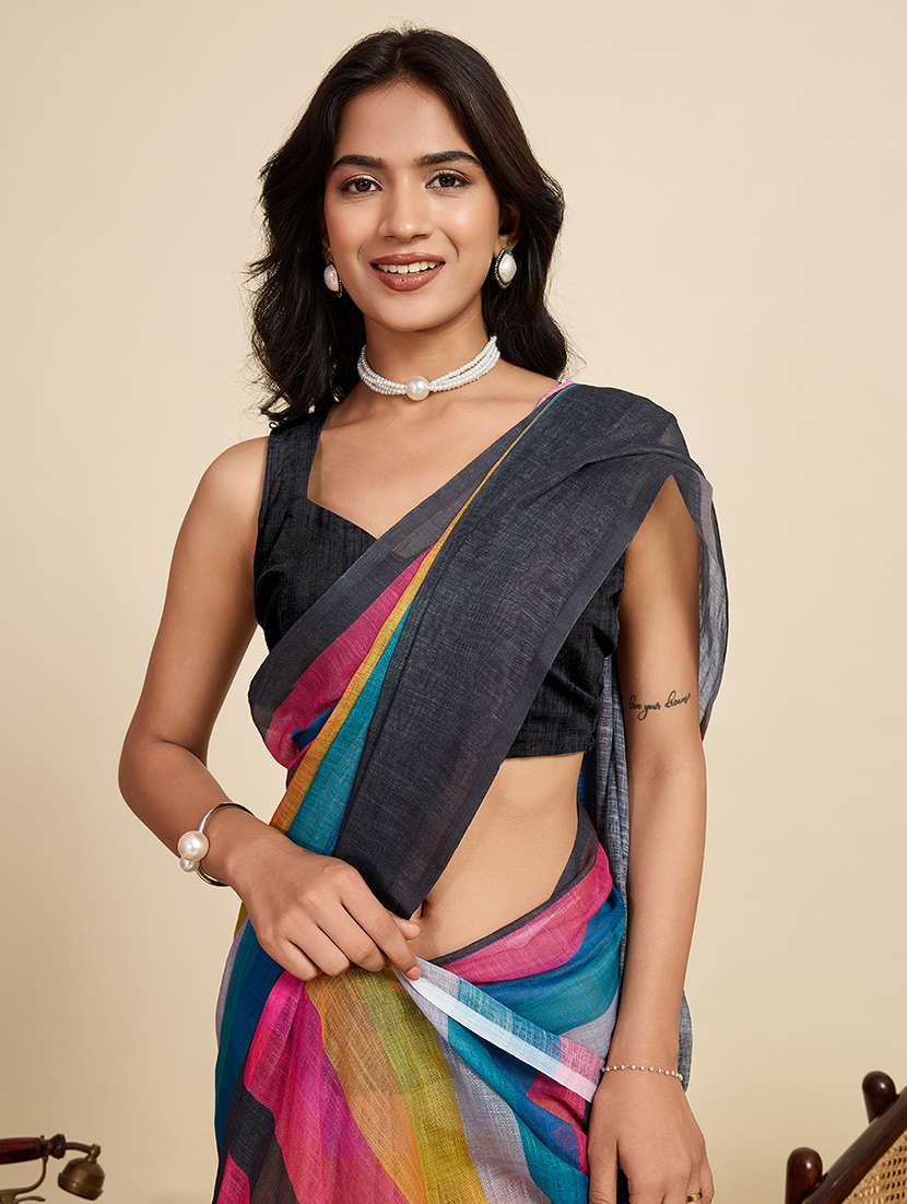 women printed casual wear saree with blouse - 22503287 -  Standard Image - 1