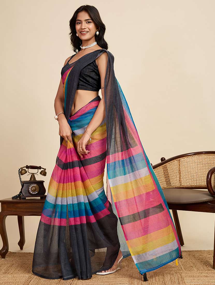 women printed casual wear saree with blouse - 22503287 -  Standard Image - 4