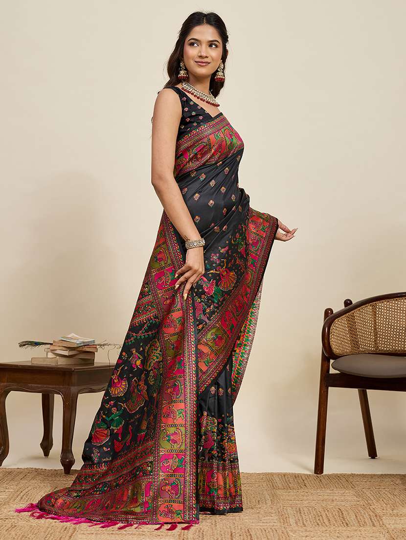 women self design bordered saree with blouse - 22503304 -  Standard Image - 4