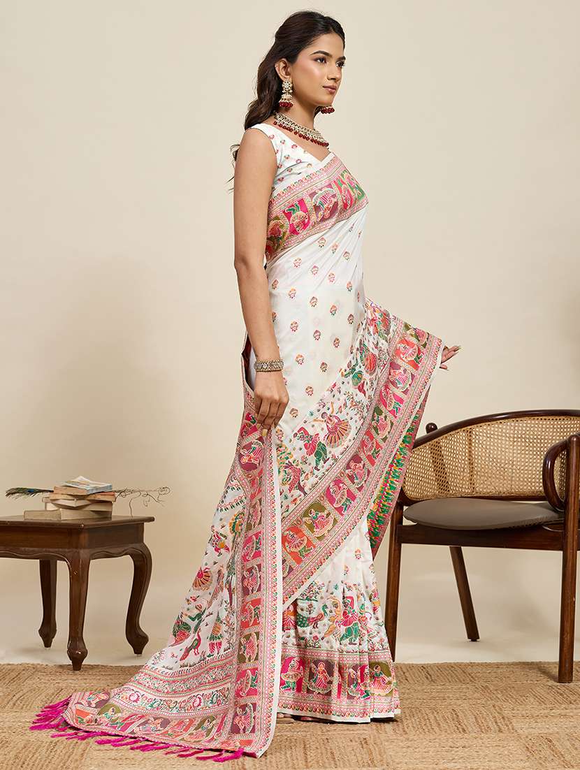 women self design bordered saree with blouse - 22503306 -  Standard Image - 4